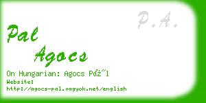 pal agocs business card